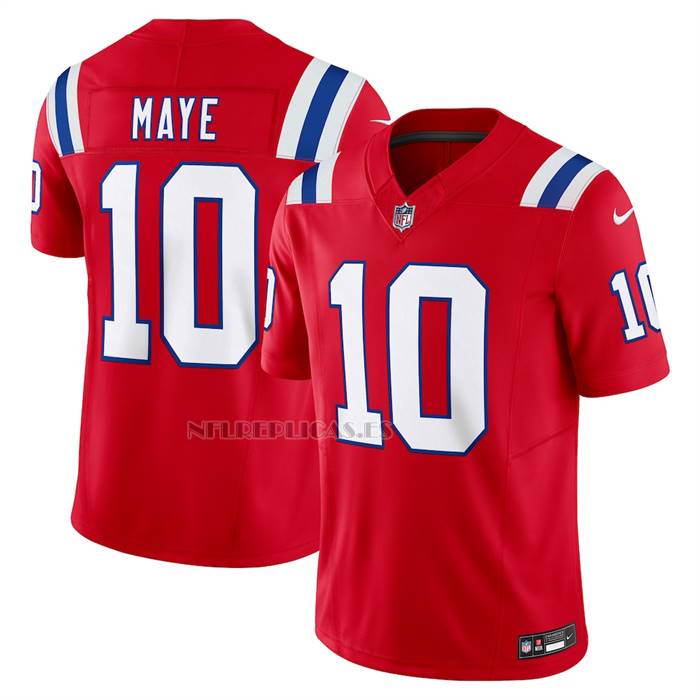Camiseta NFL Limited New England Patriots Drake Maye Vapor F.U.S.E. Alterno Rojo